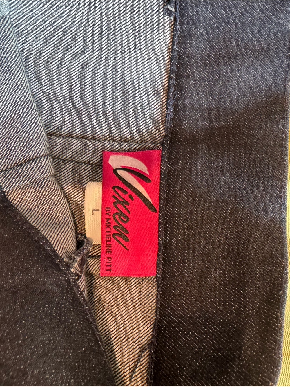 Vixen by Micheline Pitt Dark Navy Straight-Leg Trousers Blue Denim - Picture 5 of 5